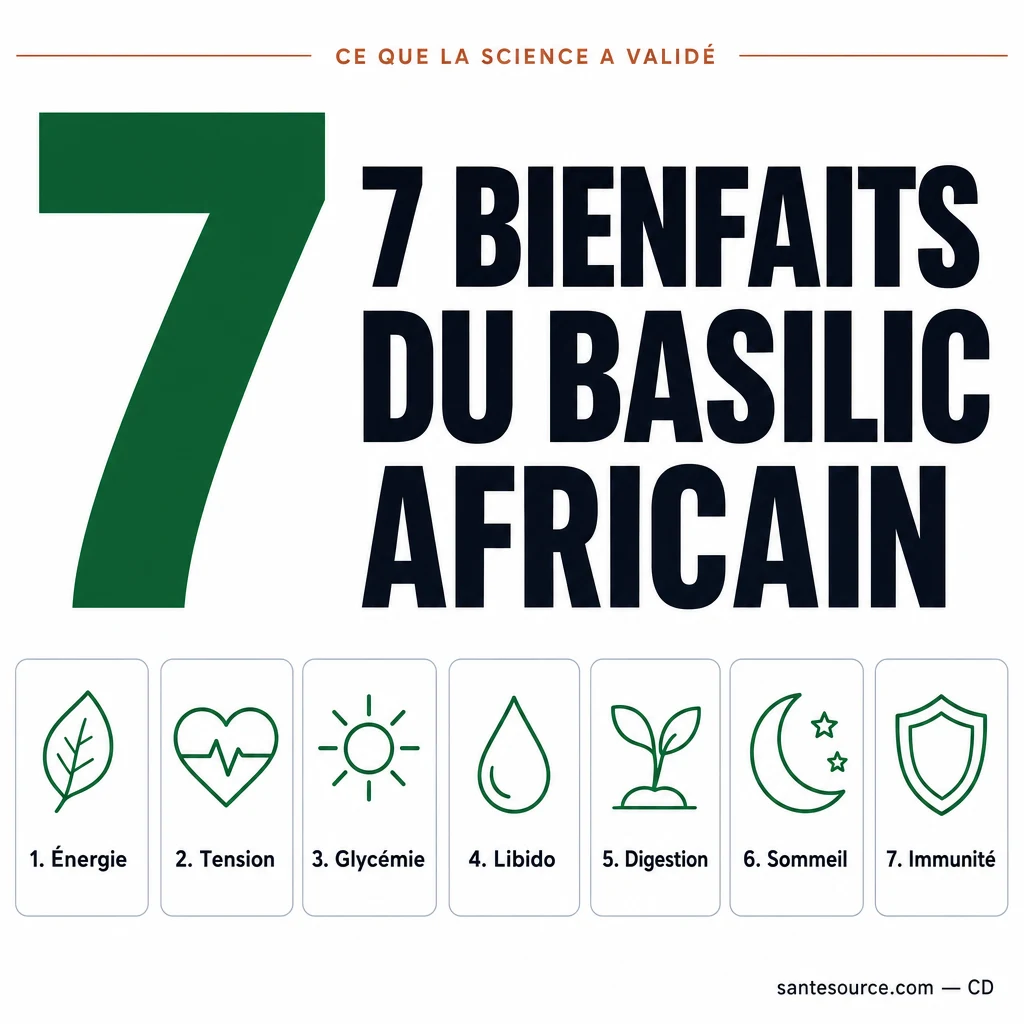 Recap des 7 bienfaits prouvés du basilic africain