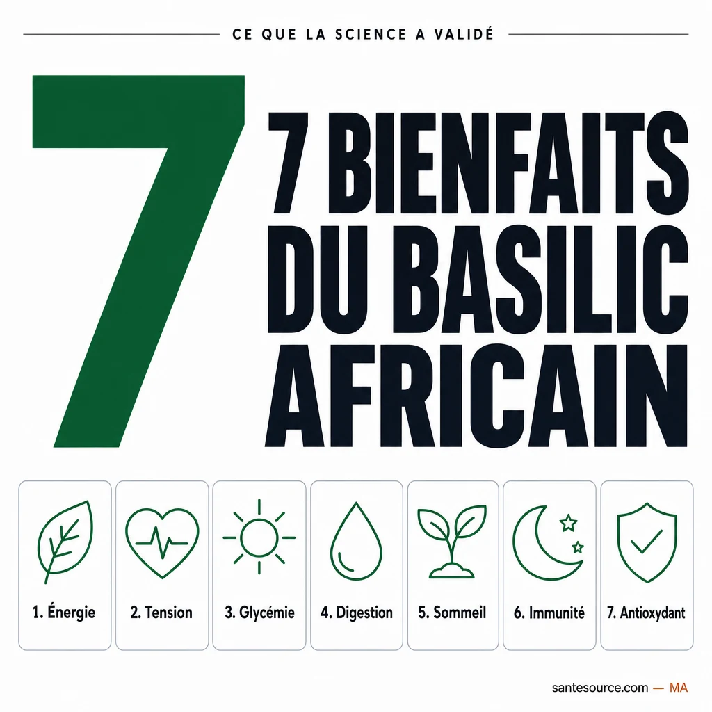 Recap des 7 bienfaits du basilic africain — version Maroc