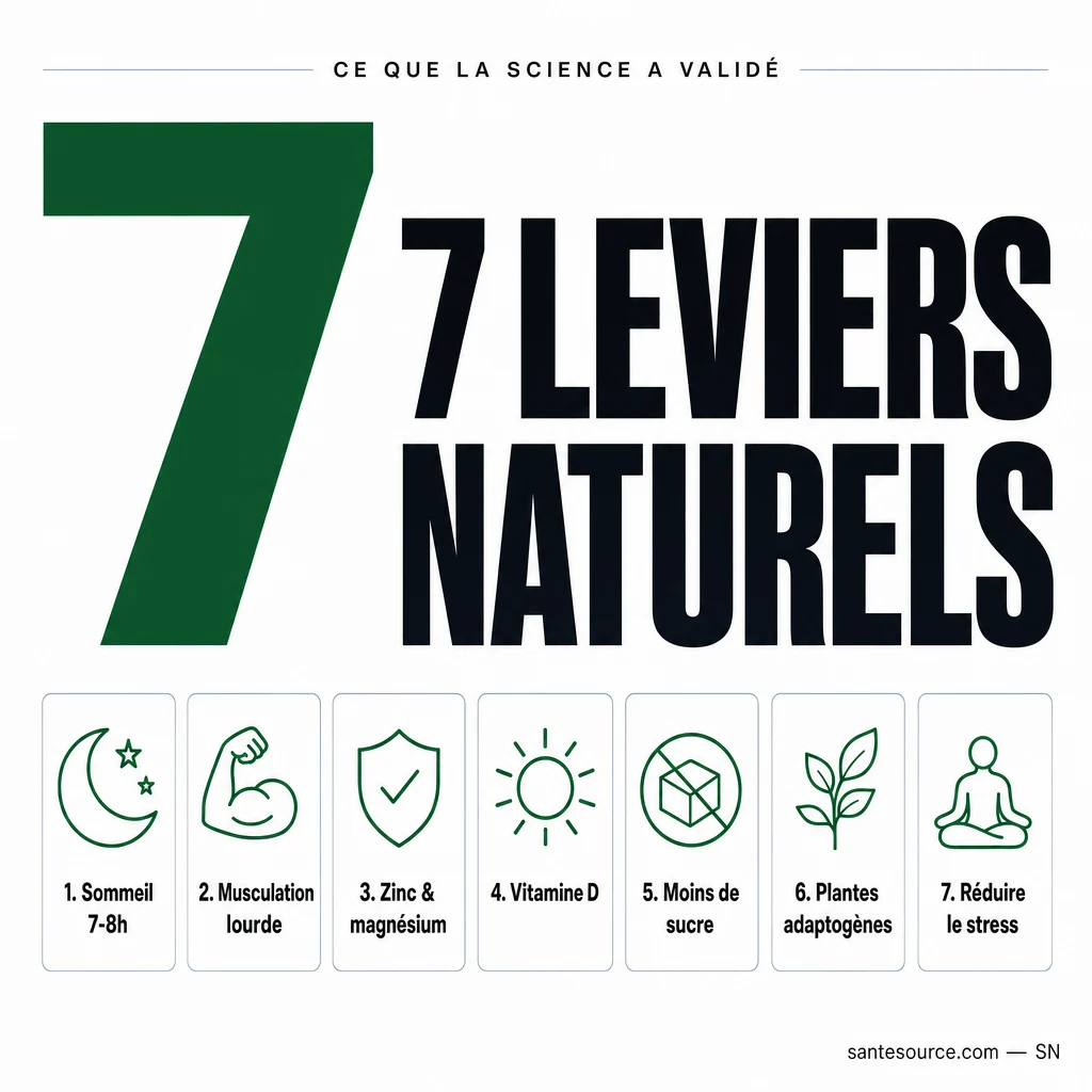 Recap des 7 leviers naturels pour soutenir la testostérone