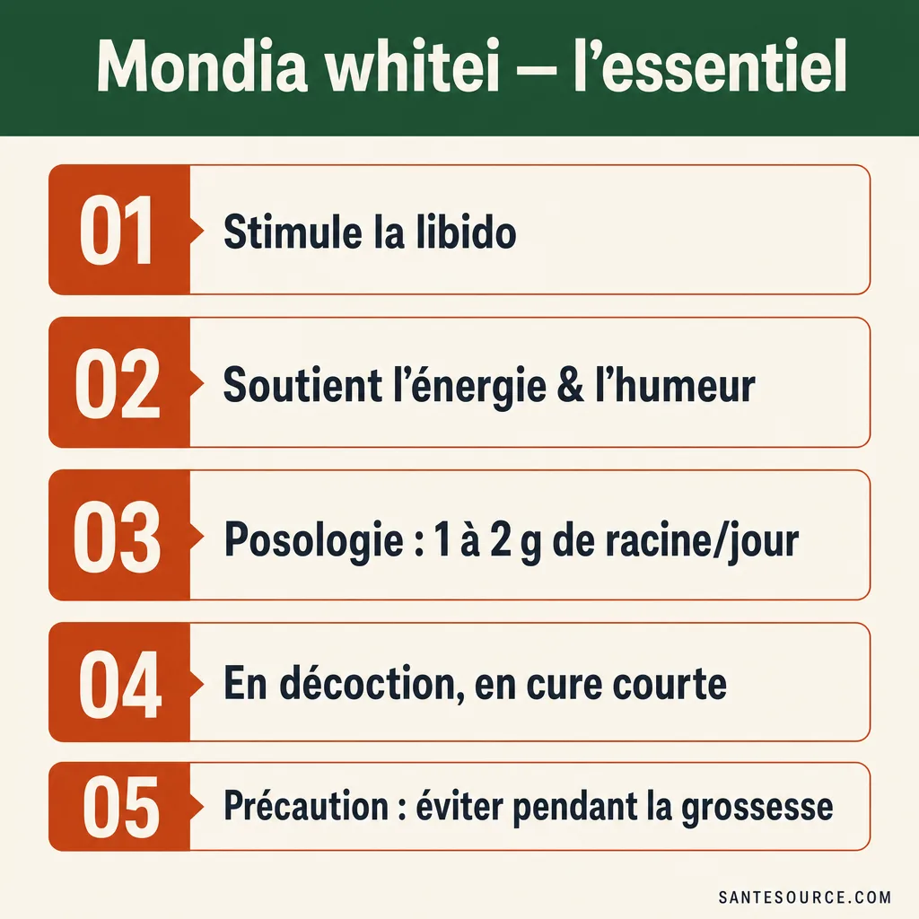 Récapitulatif des bienfaits, posologie et précautions du mondia whitei ginseng africain