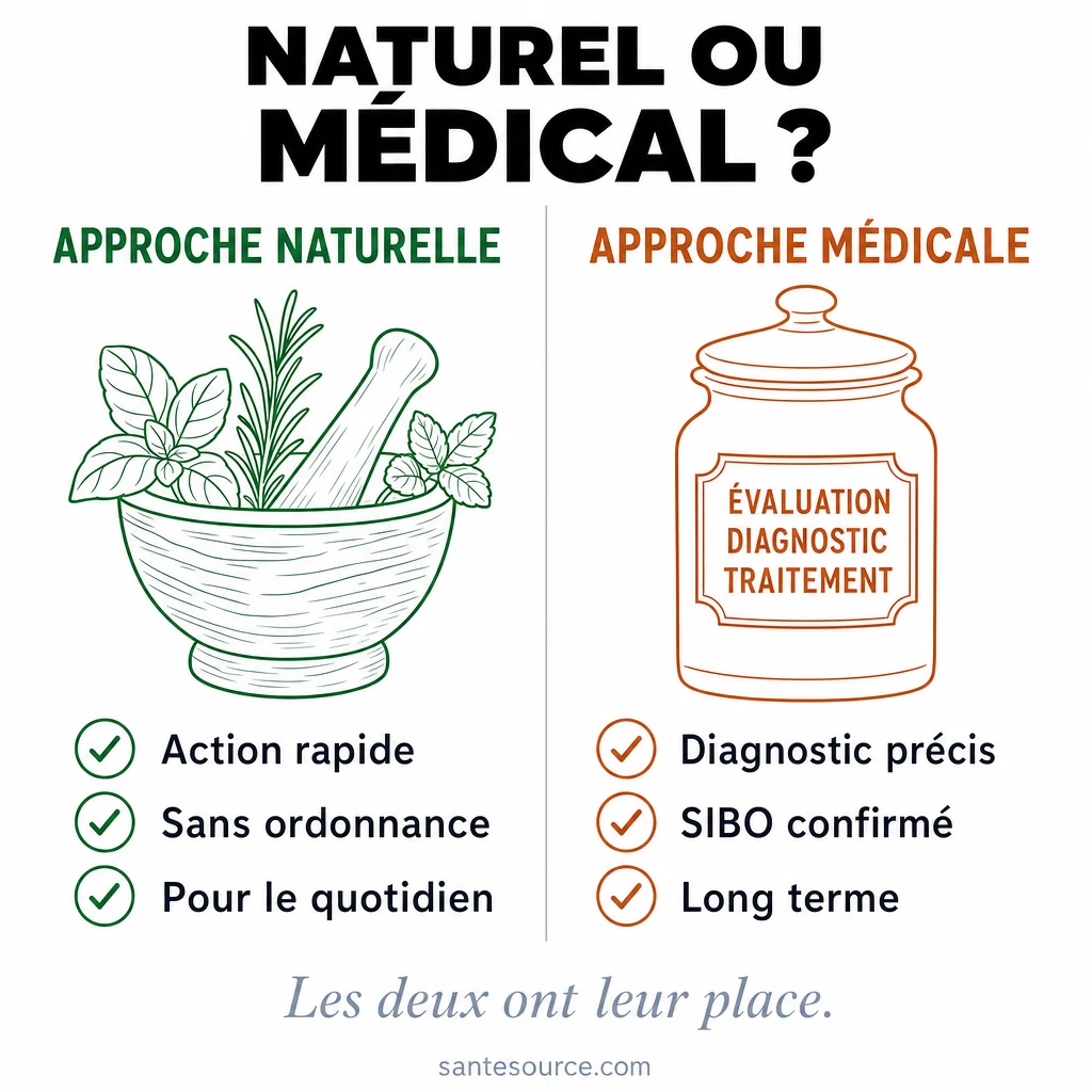 Comparaison remèdes naturels vs avis médical pour les ballonnements