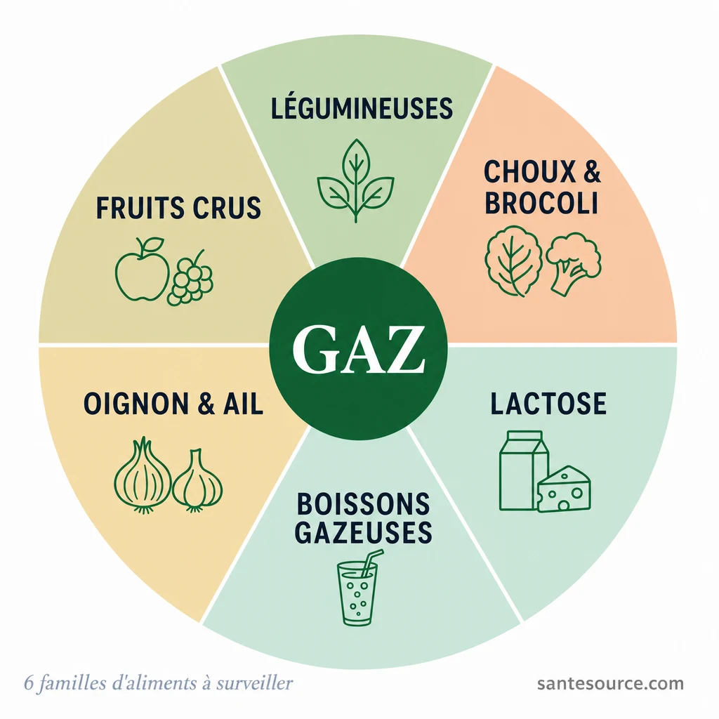 Mindmap des 6 familles d'aliments les plus fermentescibles