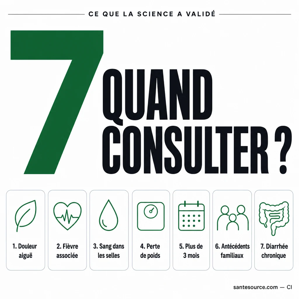 Recap des 7 signes qui imposent une consultation médicale