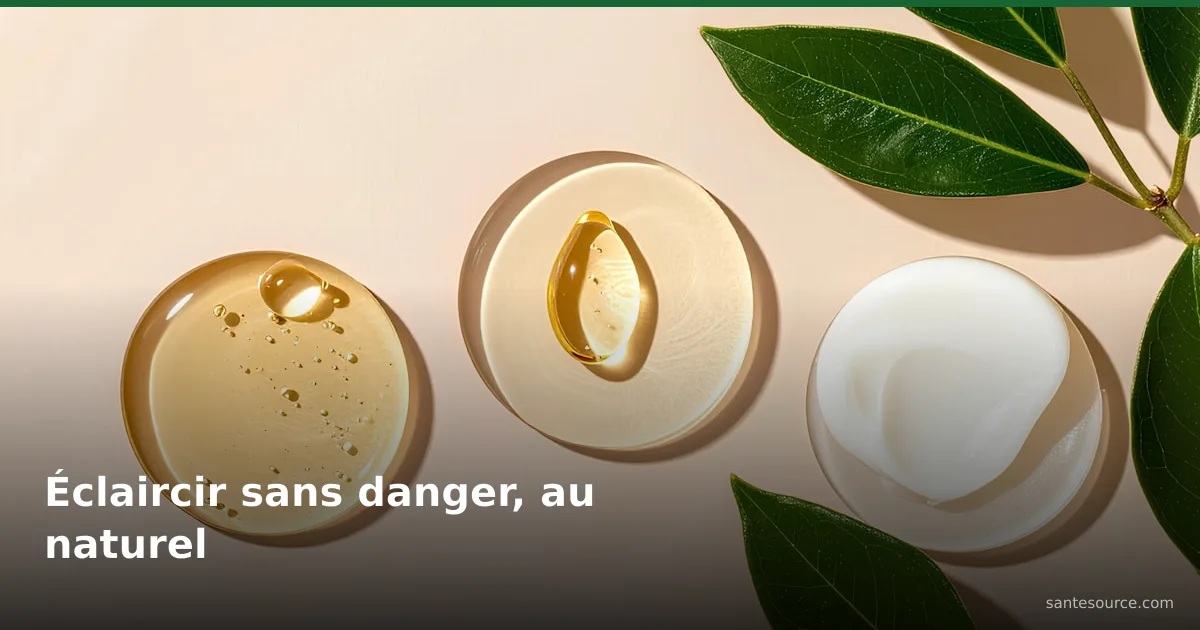 Actifs naturels — sérum, huile et crème végétale avec feuille verte, pour éclaircir la peau sans danger