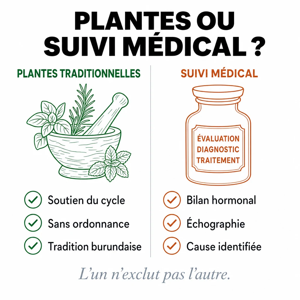 Comparaison entre plantes traditionnelles et suivi médical pour la fertilité
