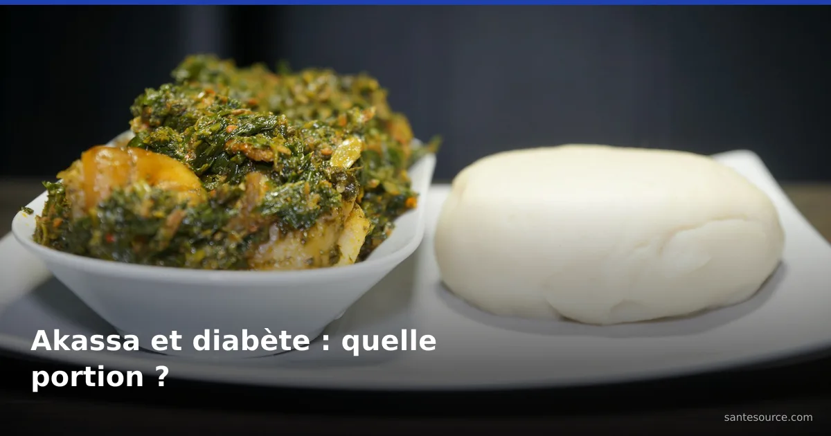Boule blanche d'akassa et sauce de légumes feuilles, repère de portion pour le diabète