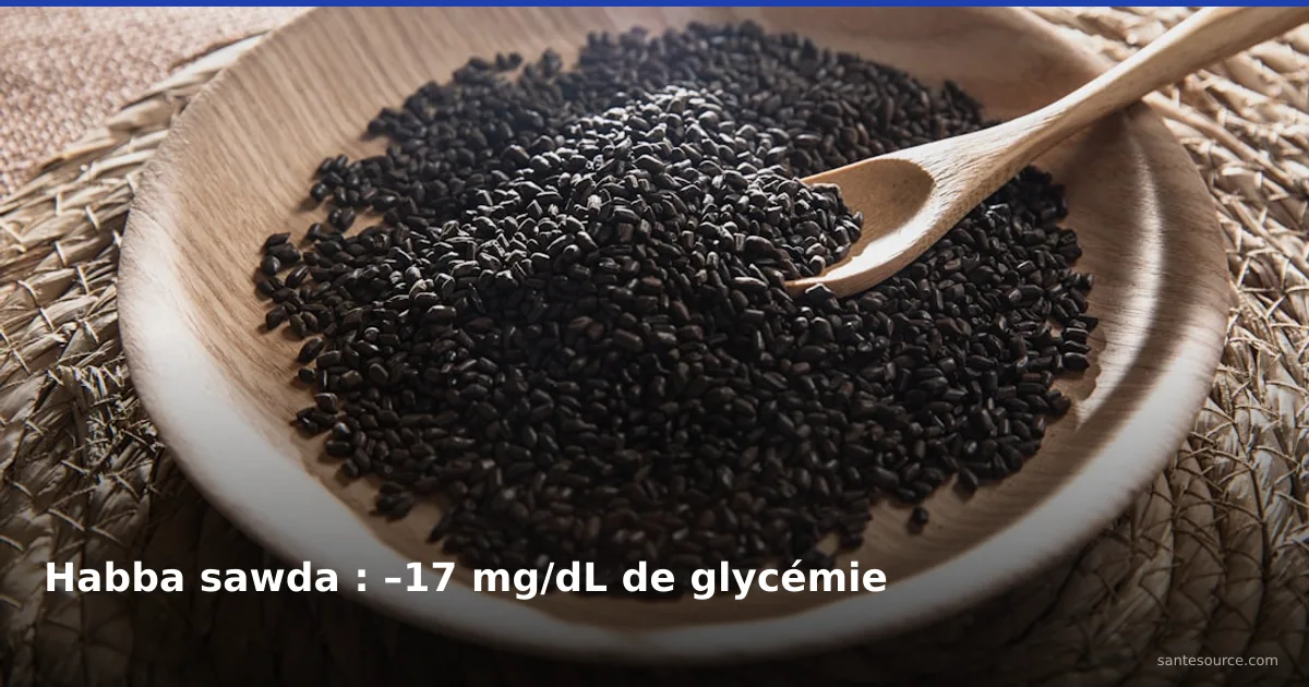 Graines de habba sawda (nigelle) dans un bol en bois, solution naturelle pour faire baisser la glycémie au Maroc