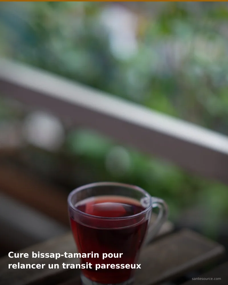 Préparation traditionnelle de cure bissap-tamarin pour relancer un transit paresseux (sénégal), remède naturel africain pour soutenir confort digestif, ingrédients végétaux