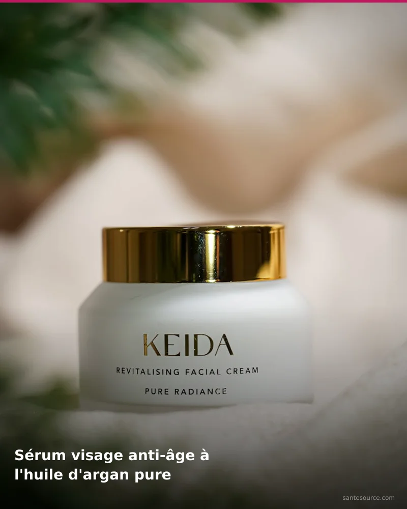 Préparation traditionnelle de sérum visage anti-âge à l'huile d'argan pure, remède naturel africain pour soutenir beauté de la peau, ingrédients végétaux