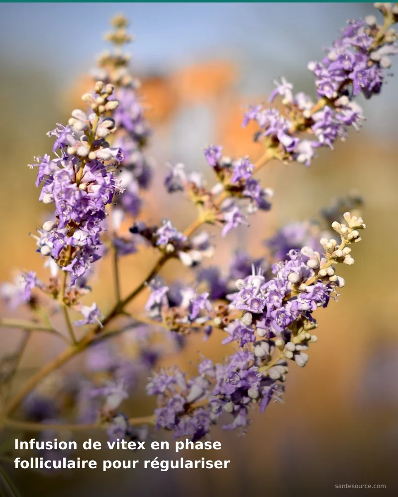 Préparation traditionnelle de infusion de vitex en phase folliculaire pour régulariser le cycle, remède naturel africain pour soutenir santé féminine, ingrédients végétaux