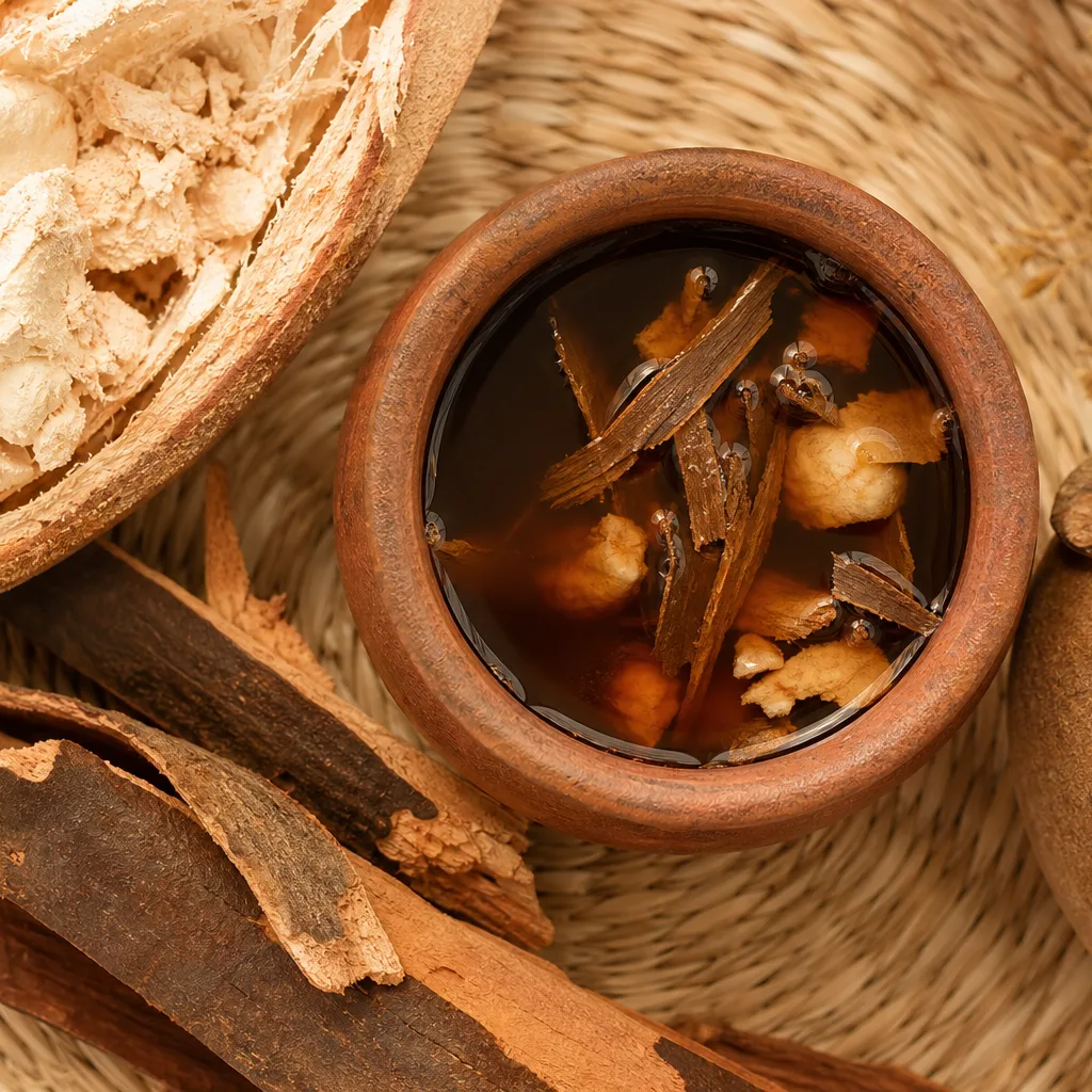 Macération d'écorce d'uvaria chamae et pulpe de baobab, recette béninoise d'inspiration Vodun
