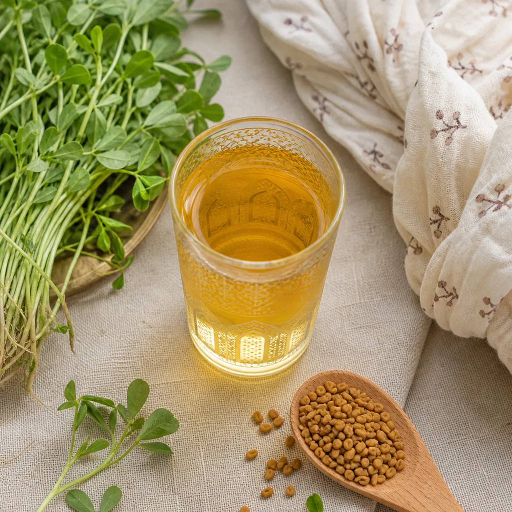 Tisane de fenugrec (helba) pour stimuler l'allaitement, préparation traditionnelle maghrébine