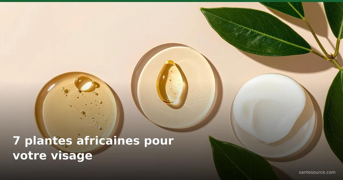 Huiles et beurres végétaux africains avec feuilles vertes pour les soins du visage