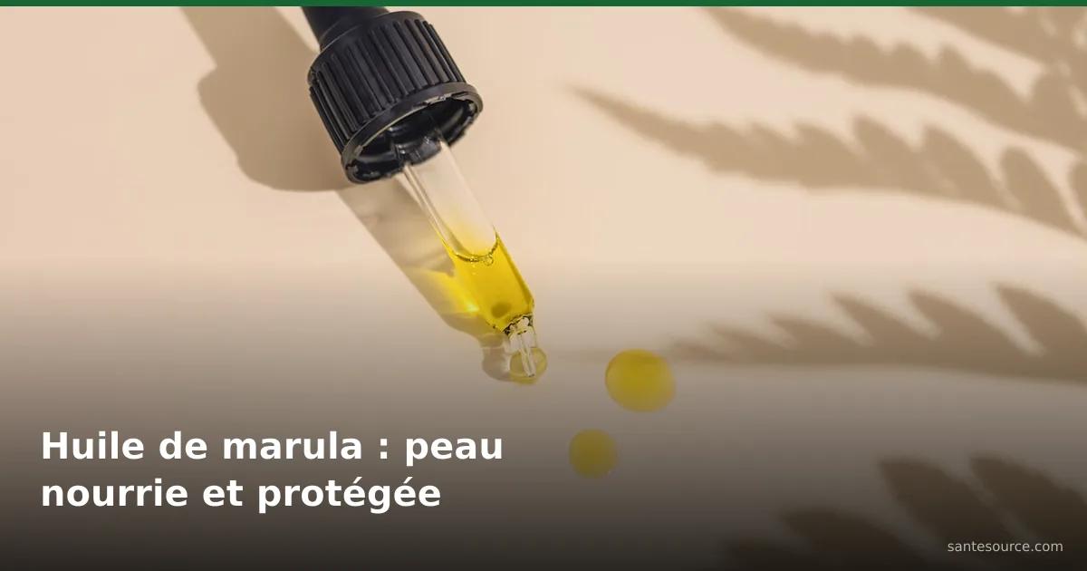 Pipette d'huile de marula dorée et ombres de feuillage, soin naturel anti-âge pour la peau
