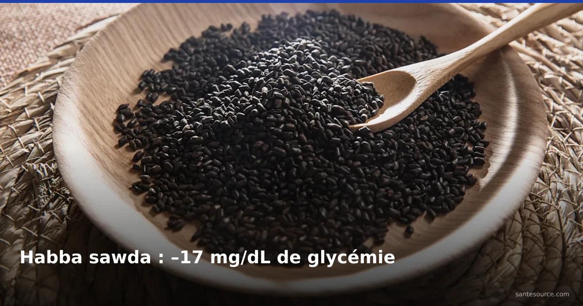 Graines de habba sawda (nigelle) dans un bol en bois, solution naturelle pour faire baisser la glycémie au Maroc