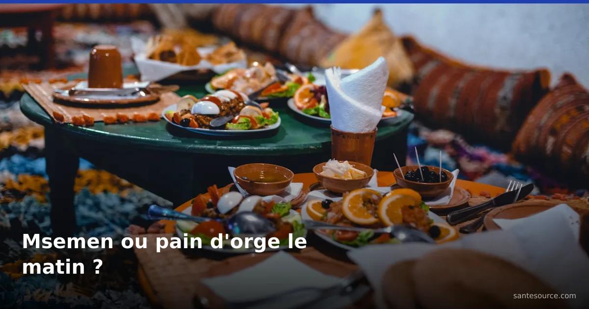 Table de petit-déjeuner marocain avec pains, olives et oranges, base d'un plateau du matin adapté au diabète