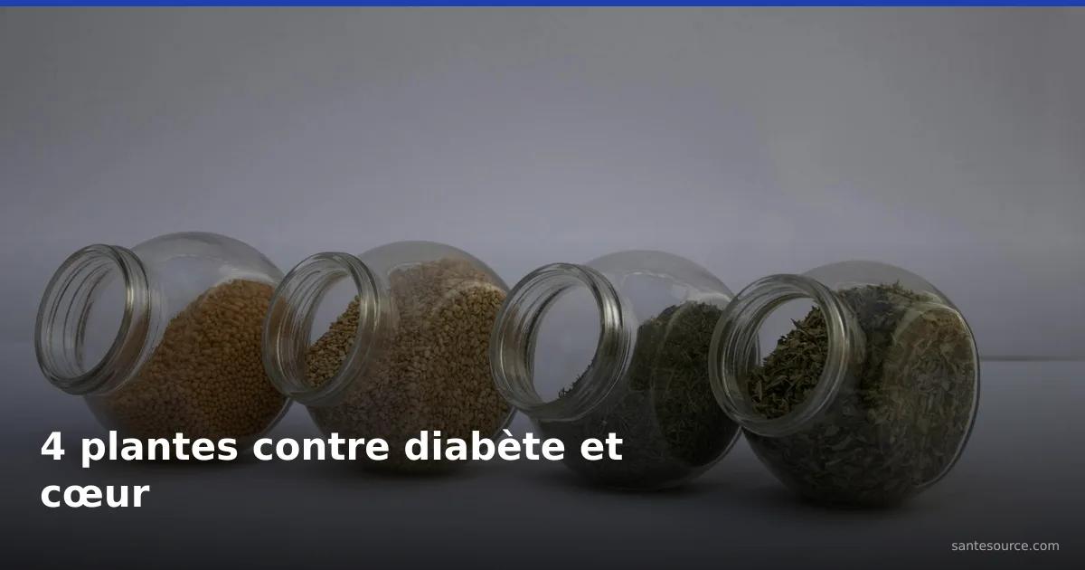 Quatre bocaux de graines et plantes médicinales marocaines contre le diabète et les maladies cardiaques
