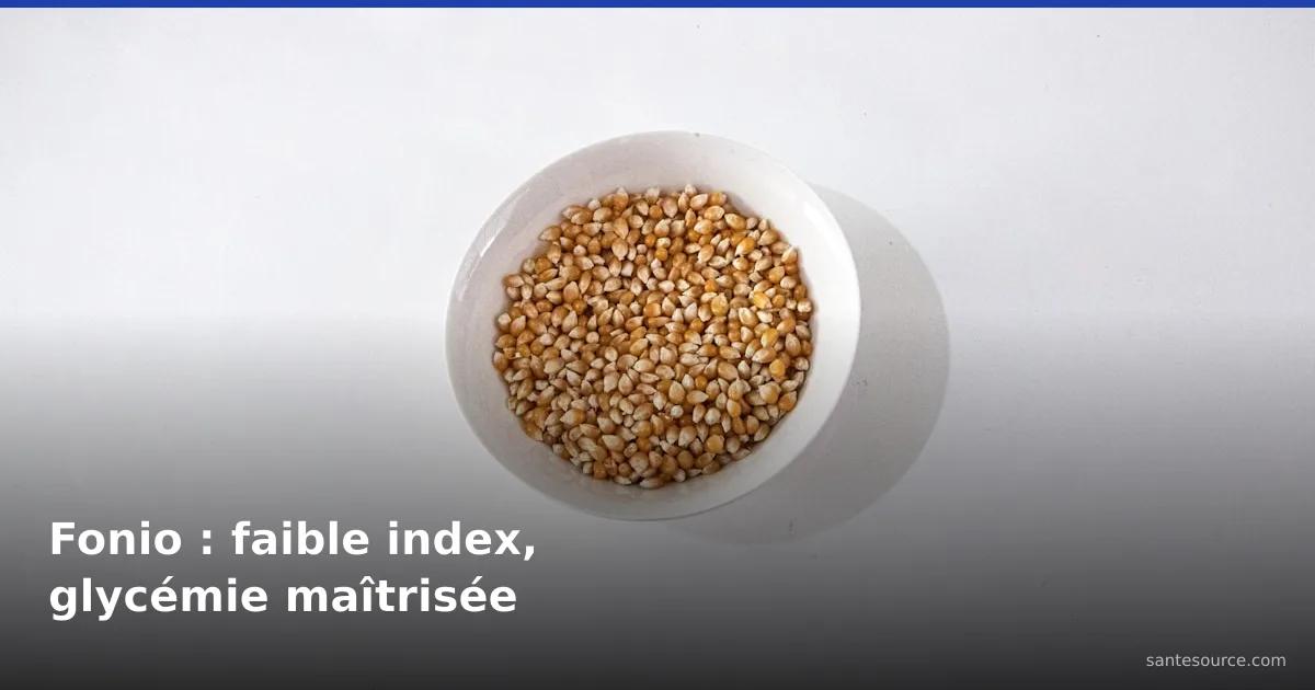Bol de grains entiers de fonio, céréale à faible index glycémique adaptée au diabète