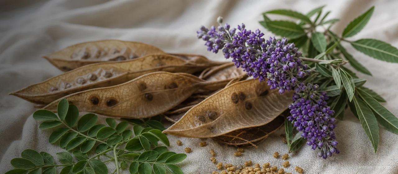 Plantes africaines pour la fertilité féminine : aridan, vitex et fenugrec sur lin naturel