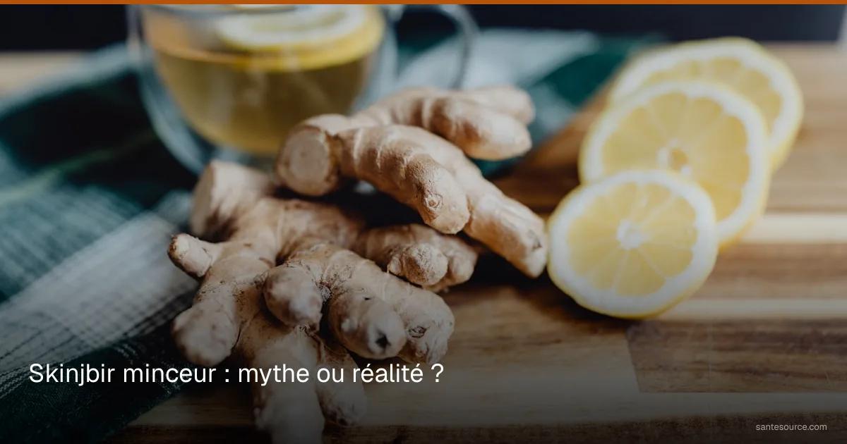 Racine de gingembre frais, rondelles de citron et infusion skinjbir pour une boisson minceur