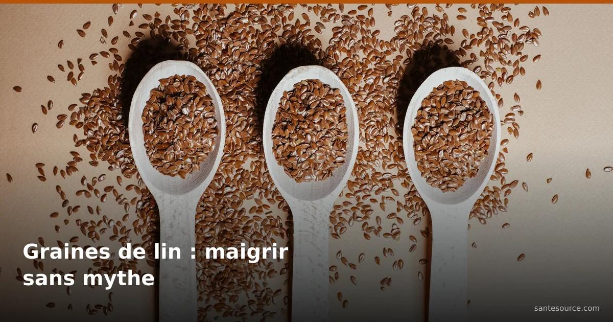 Graines de lin moulues dans trois cuillères en bois, illustrant le dosage pour la minceur