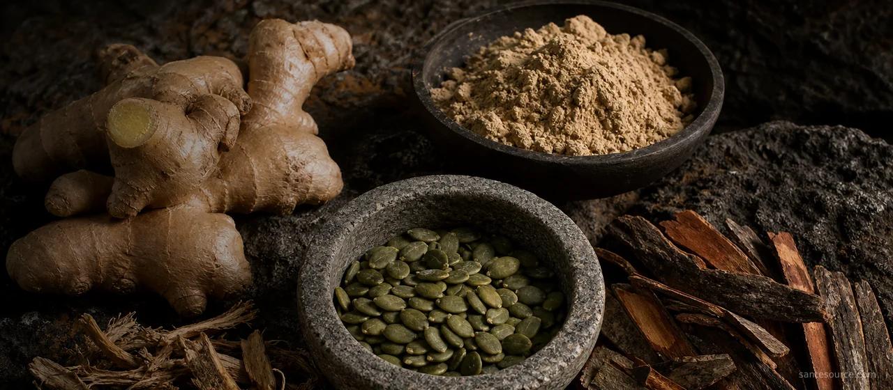 Gingembre, graines de courge et maca pour la vitalité masculine — plantes africaines